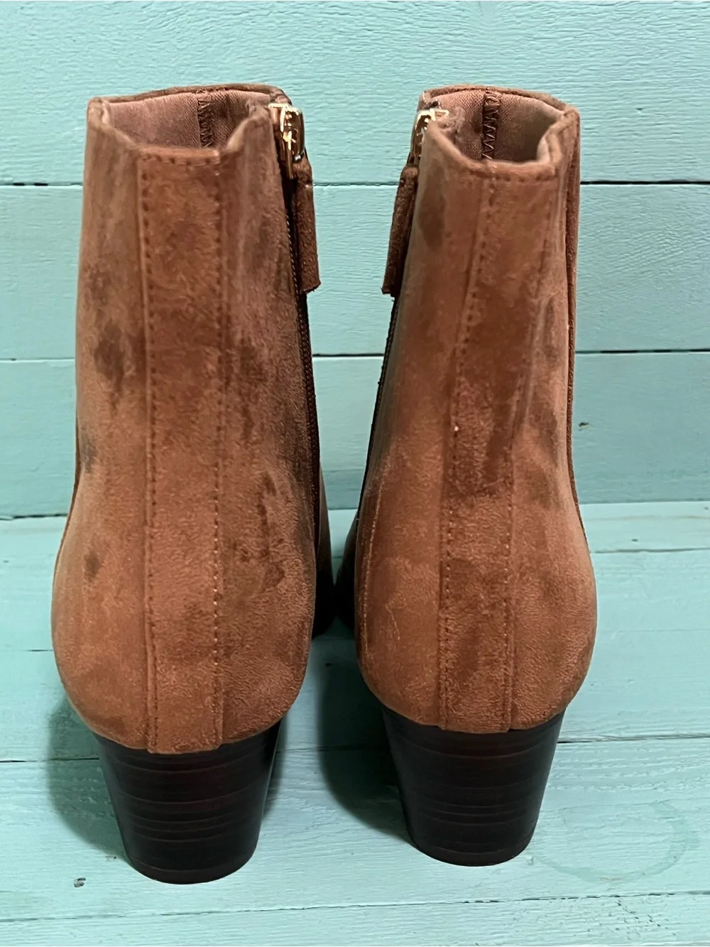 Old Navy Suede Ankle Booties in Tan